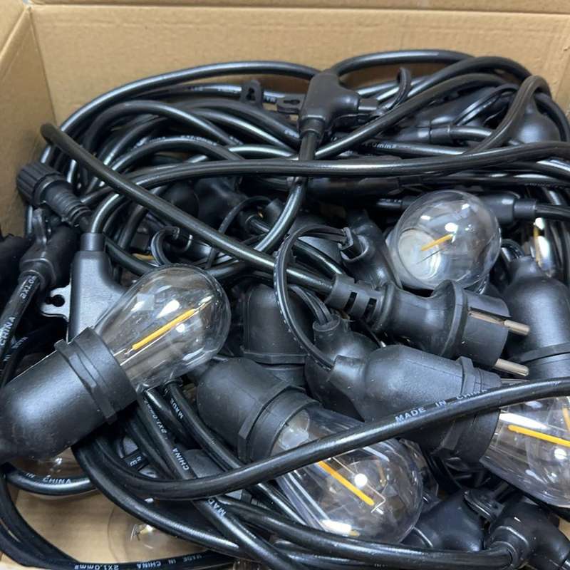 15M 15Bulbs Lighting Outdoor LED Festoon Vintage Blub String Lights