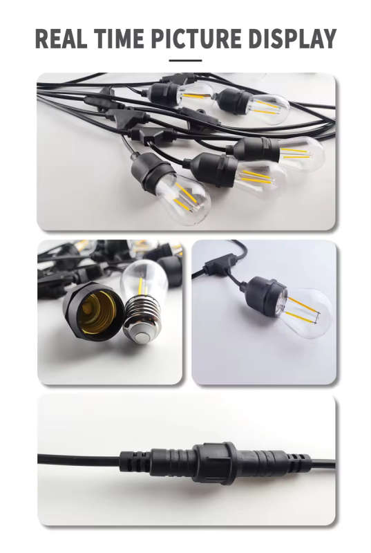 15M 15Bulbs Lighting Outdoor LED Festoon Vintage Blub String Lights