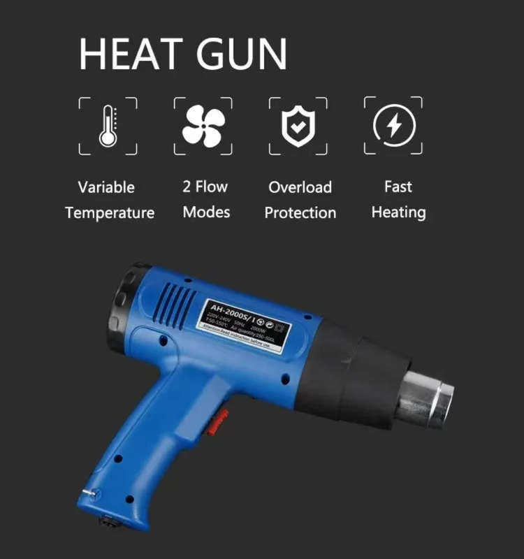 2 Speed Portable Hot Air Heat Gun Hand Held Shrink Wrapping Machine