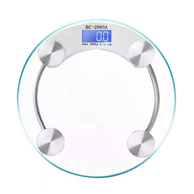 Round Digital Glass Bathroom Scale with LCD Display - 180kg Capacity