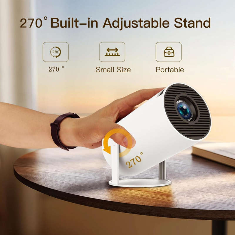 Smart WIFI/Bluetooth LED Projector with Exceptional Display & 180 Rotation