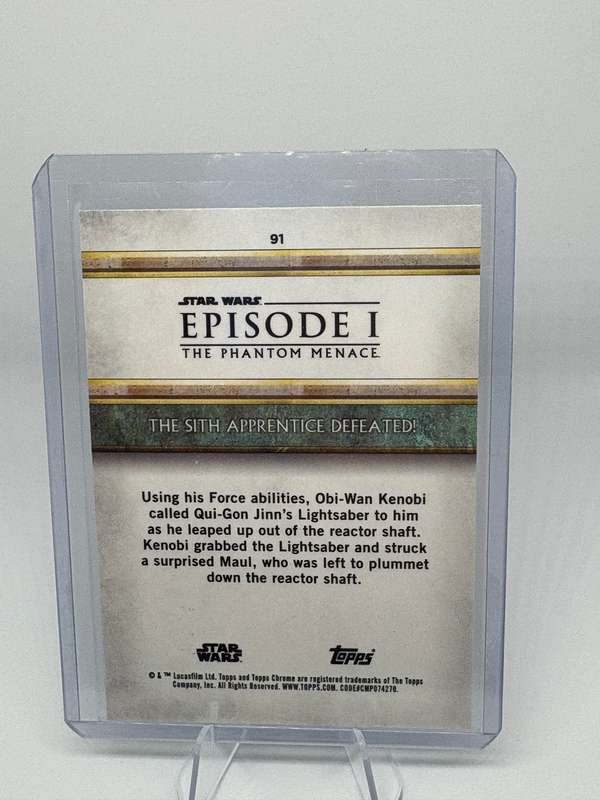 Topps Chrome Sapphire 2024 Star Wars TPM - The Sith Apprentice Defeated! 92/99 #91