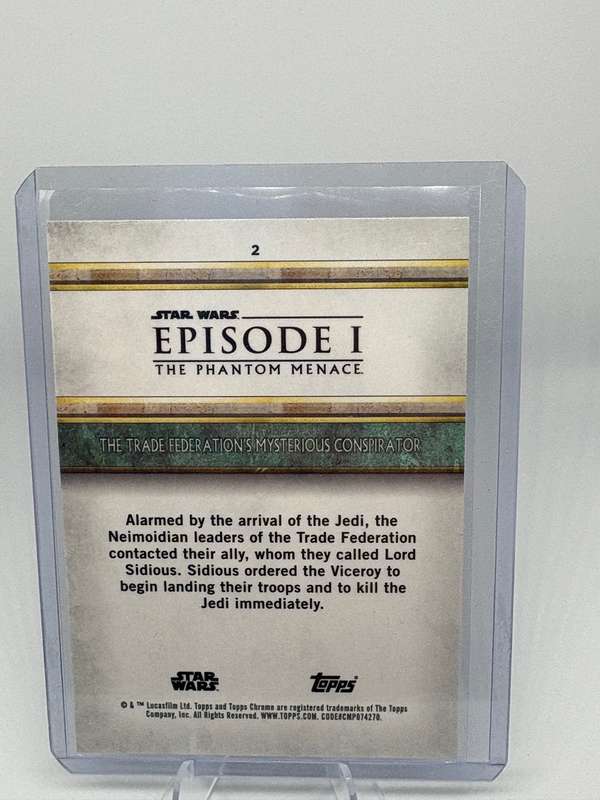 Topps Chrome Sapphire 2024 Star Wars TPM - The Trade Federation's Mysterious Conspirator 86/99 #2
