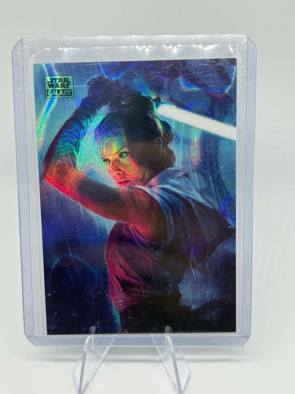 2024 Topps Chrome Star Wars Galaxy - The Duel: Rey Aqua Refractor 105/175 #72