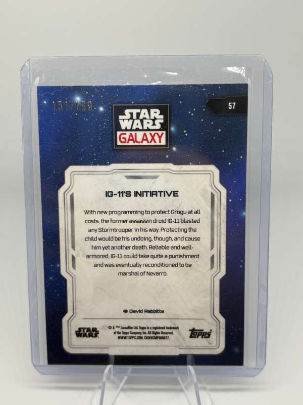 2024 Topps Chrome Star Wars Galaxy - IG-11's Initiative Blue Refractor 151/199 #57