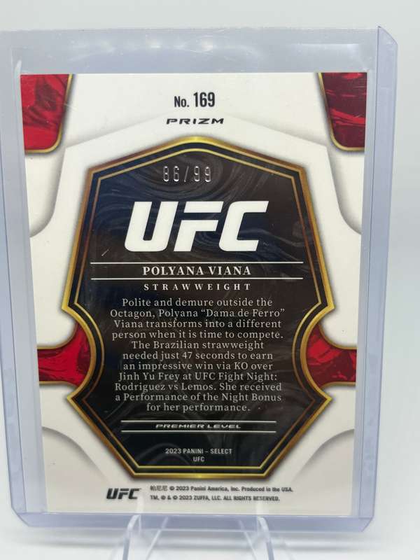 2023 Panini Select UFC - Polyana Viana Rookie 86/99 Purple Prizm #169