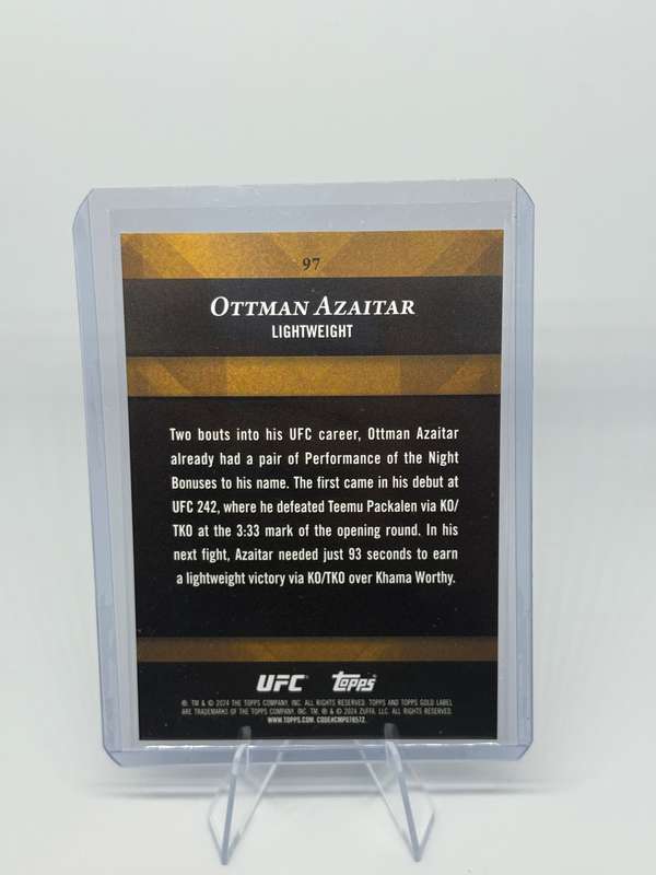 2024 Topps UFC Gold Label - Ottman Azaitar Rookie Blue 9/99 #97