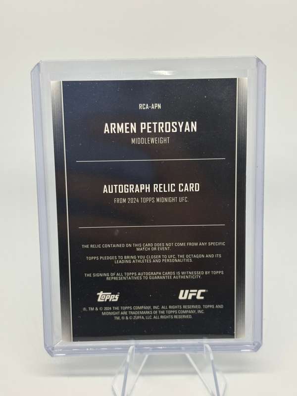 2024 Topps UFC Midnight - Armen Petrosyan Rookie Relic Auto #RCA-APN