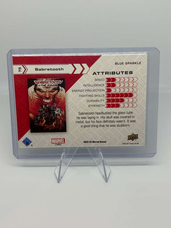 2022-2023 Upper Deck Marvel Annual - Sabretooth Blue Sparkle #75