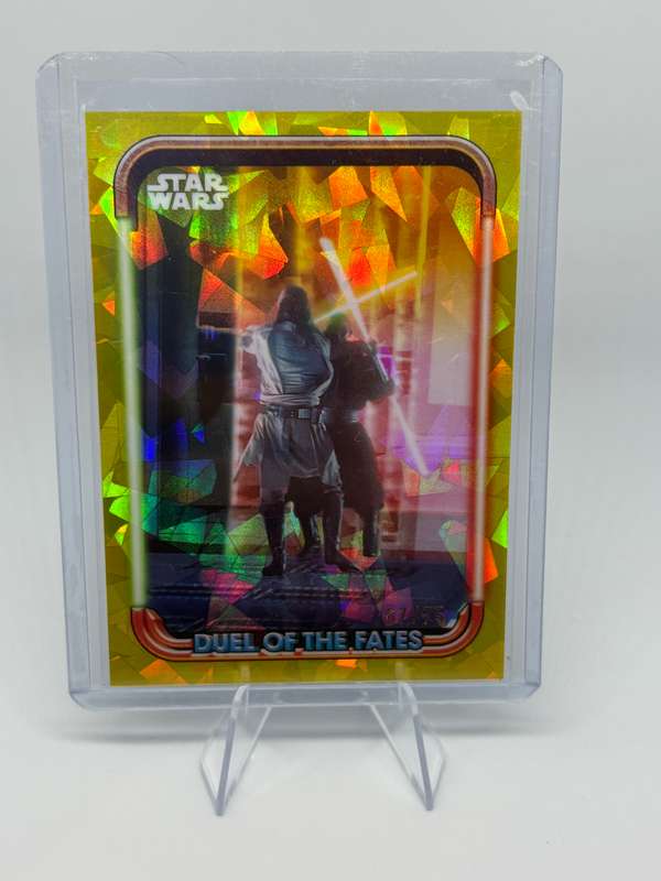 Topps Chrome Sapphire 2024 Star Wars TPM - Duel of the Fates - Qui-gon Jinn Advances Q67/75 #DF-19