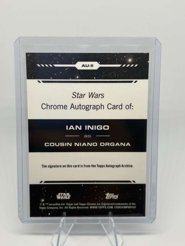 2024 Topps Chrome Star Wars - Cousin Niano Organa (Ian Inigo) Chrome Autograph Card #AU-II