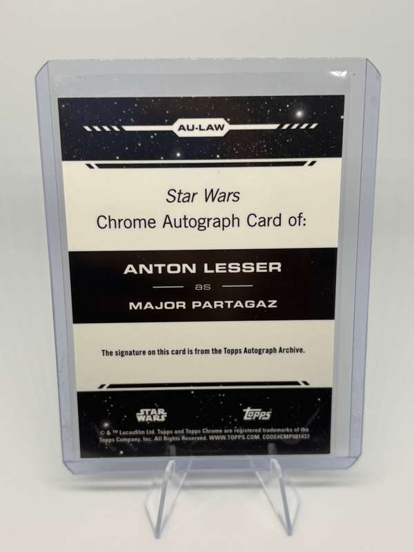 2024 Topps Chrome Star Wars - Major Partagaz (Anton Lesser) Chrome Autograph Card #AU-LAW