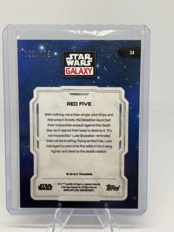 2024 Topps Chrome Star Wars Galaxy - Red Five Aqua Refractor 155/175 #34