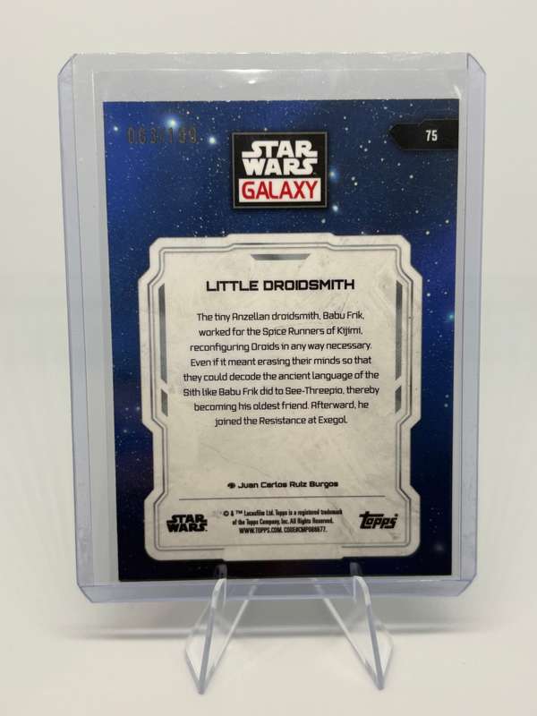 2024 Topps Chrome Star Wars Galaxy - Little Droidsmith Blue Refractor 63/199 #75