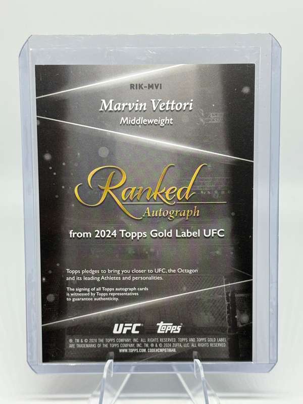 2024 Topps UFC Gold Label - Marvin Vettori Ranked Auto 7/25 #RIK-MVI