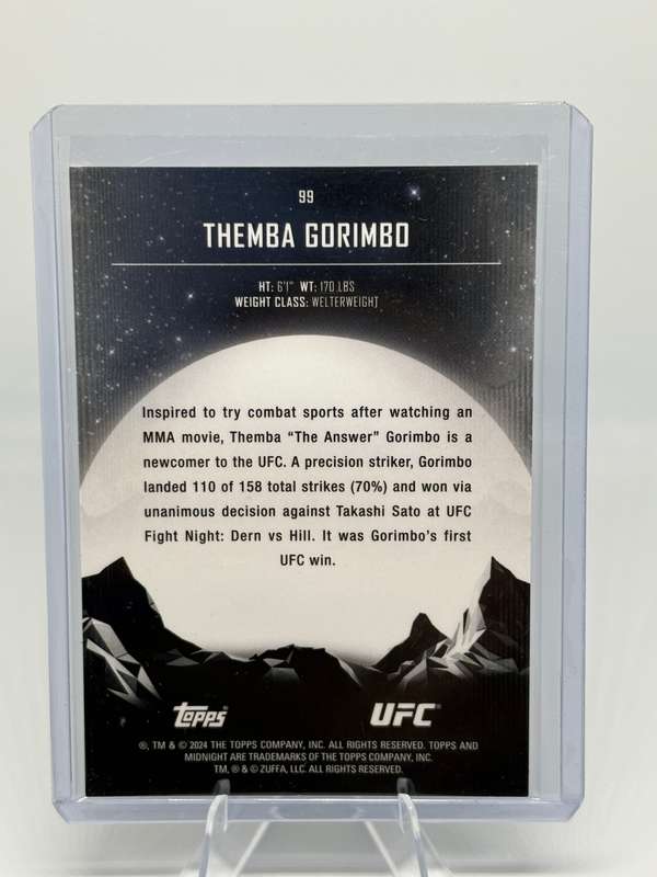 2024 Topps UFC Midnight - Themba Gorimbo RC Orange SP 22/75 #99