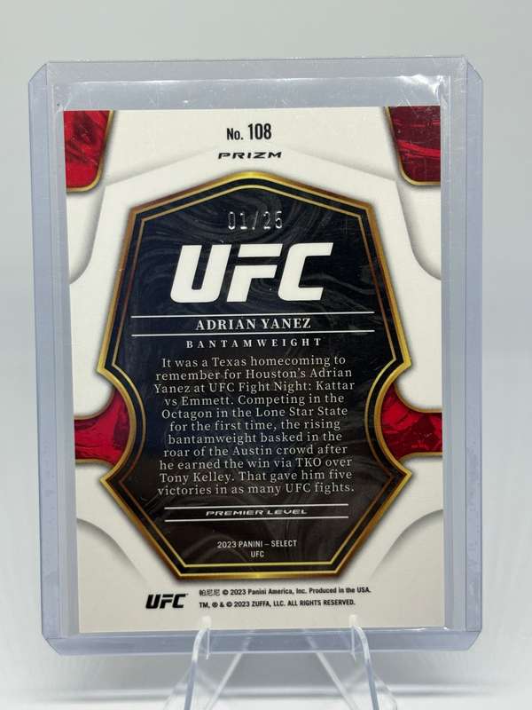 2023 Panini Select UFC - Adrian Yanez 1/25 Tie Dye Prizm #108
