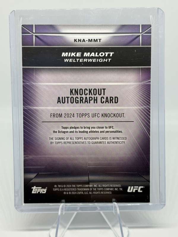 2024 Topps UFC Knockout - Mike Malott Knockout Auto Card #KNA-MMT