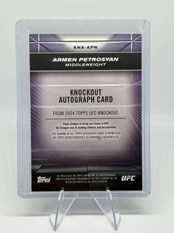 2024 Topps UFC Knockout - Armen Petrosyan RC Knockout Auto Card #KNA-APN