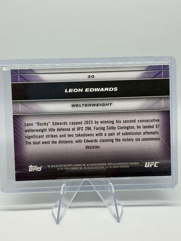 2024 Topps UFC Knockout - Leon Edwards Purple 62/99 #30