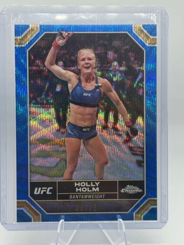 2024 Topps Chrome UFC - Holly Holm Blue Wave Refractor 29/75 #74