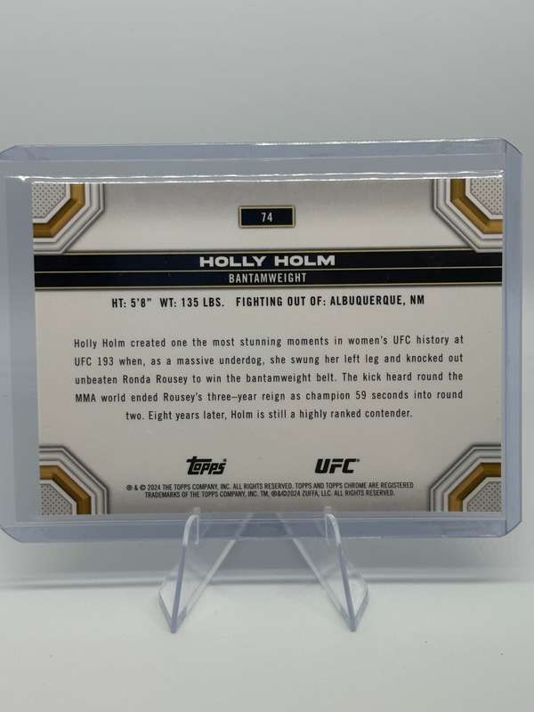 2024 Topps Chrome UFC - Holly Holm Blue Wave Refractor 29/75 #74