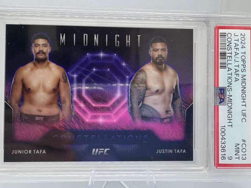 PSA 9! 2024 Topps UFC Midnight - Constellations Junior Tafa | Justin Tafa 7/12  #CO-13