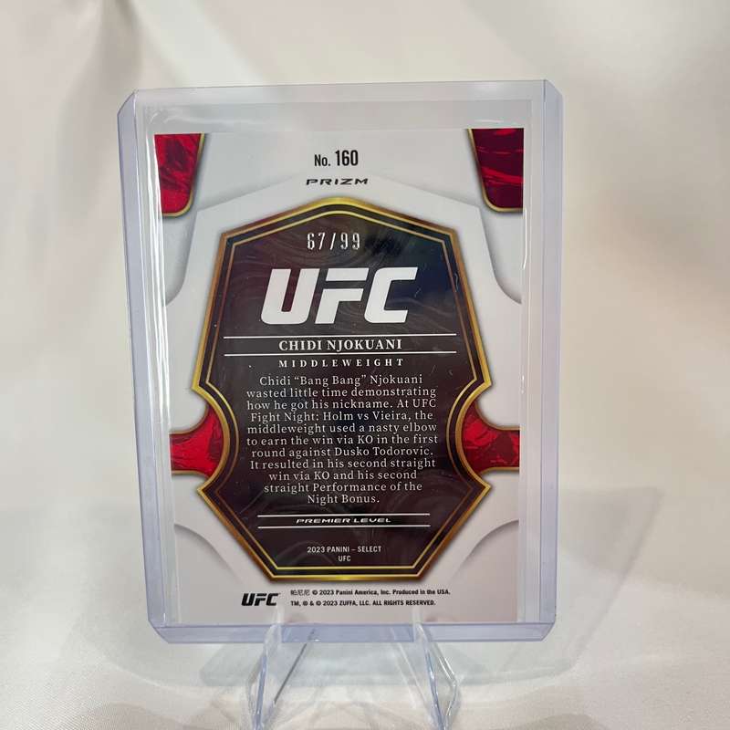 2023 Panini Select UFC Chidi Njokuani Rookie 67/99 Purple Prizm #160