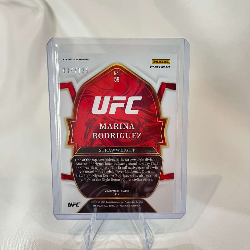 2023 Panini Select UFC Marina Rodriguez 39/125 White Prizm #59
