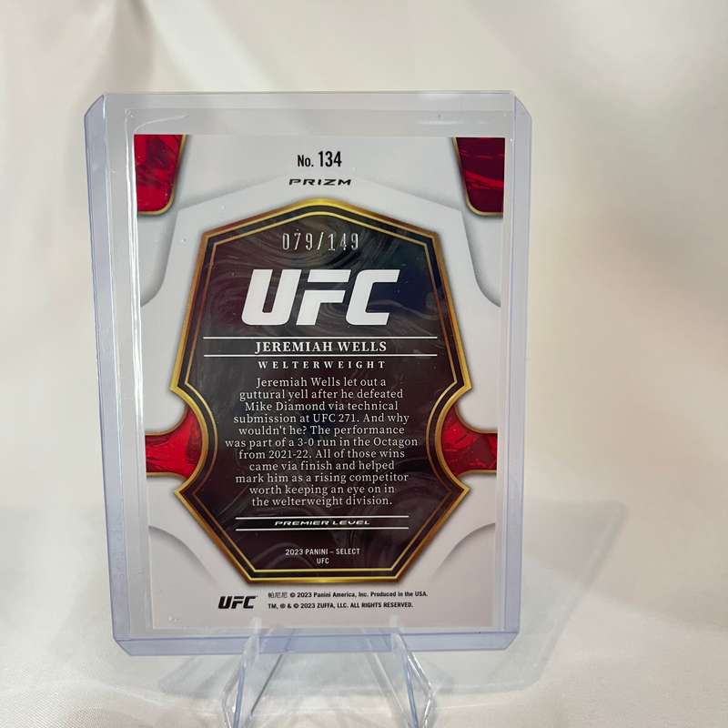 2023 Panini Select UFC Jeremiah Wells 79/149 Red Prizm #134