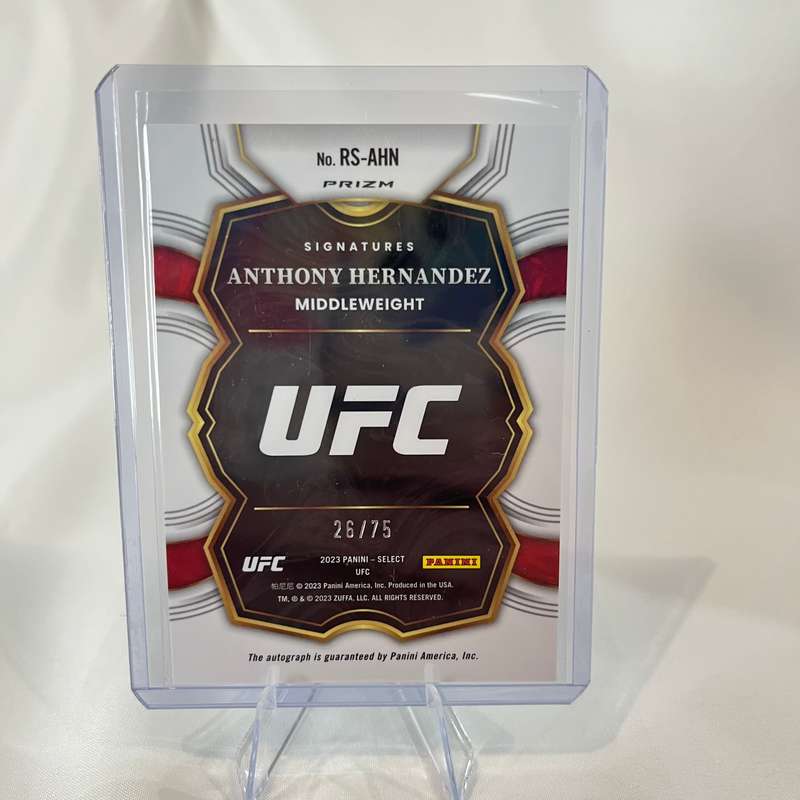 2023 Panini Select UFC Anthony Hernandez Rookie Auto 26/75 Blue Prizm #RS-AHN