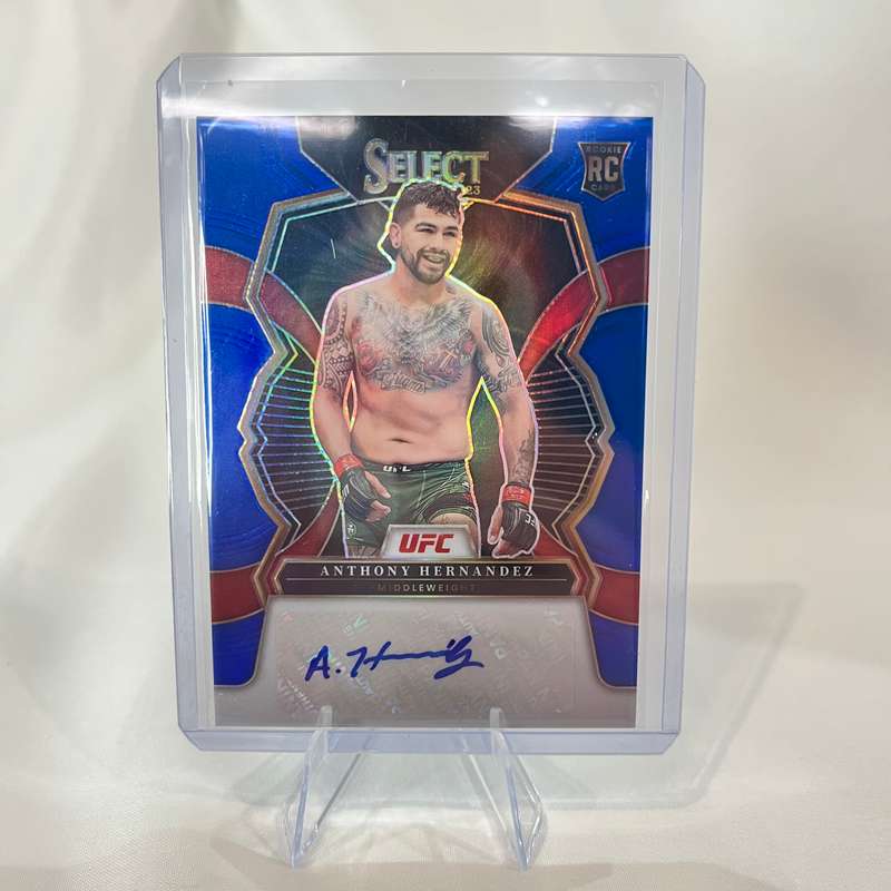 2023 Panini Select UFC Anthony Hernandez Rookie Auto 26/75 Blue Prizm #RS-AHN