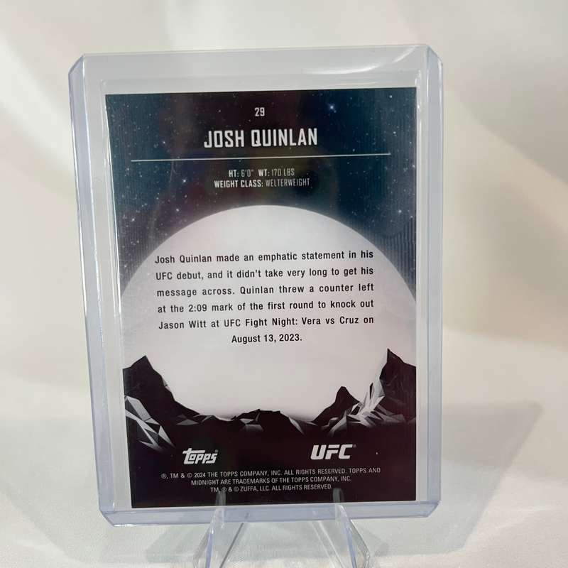 2024 Topps UFC Midnight - Josh Quinlan Morning RC SP 3/125 #29