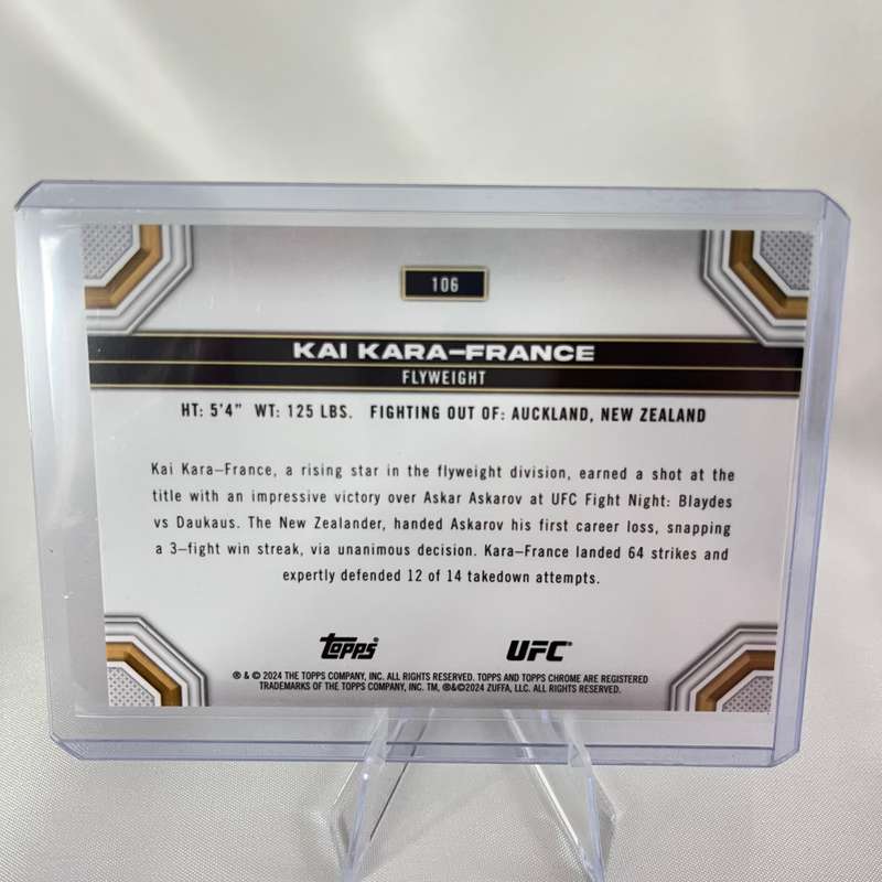 2024 Topps Chrome UFC - Kai Kara-France Speckle Refractor 31/299 #106