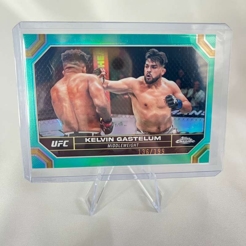 2024 Topps Chrome UFC - Kelvin Gastelum Aqua Refractor 136/199 #110
