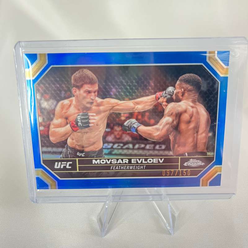 2024 Topps Chrome UFC - Mosvar Evloev Blue Refractor 97/150 #143