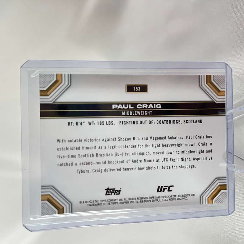 2024 Topps Chrome UFC - Paul Craig Blue Wave Refractor 21/75 #153
