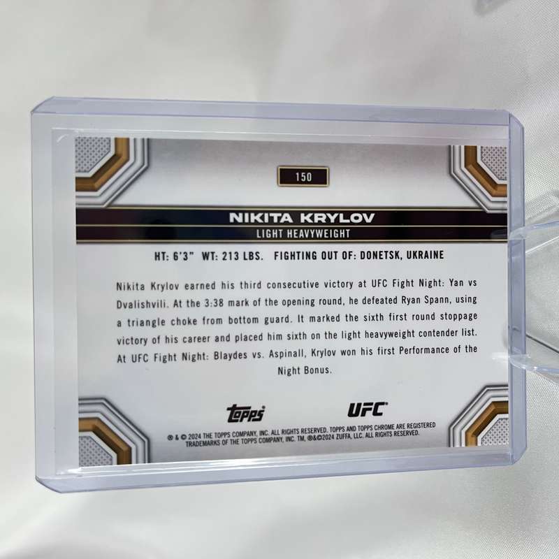 2024 Topps Chrome UFC - Nikita Krylov Green Refractor 70/99 #150
