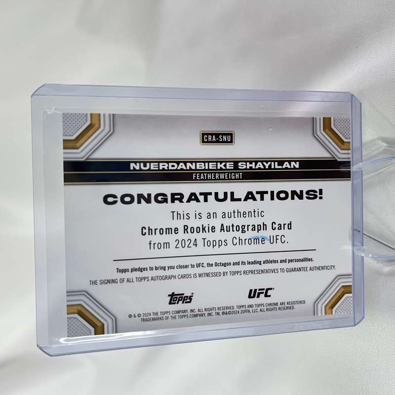 2024 Topps Chrome UFC - Nuerdanbieke Shayilan Rookie Auto #CRA-SNU
