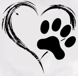 Heart and Paw Print Crew Neck T-Shirt - Medium