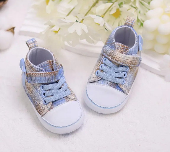 Baby Shoes - 2 Pairs Denim Blue and Light Blue