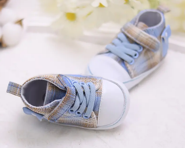 Baby Shoes - 2 Pairs Denim Blue and Light Blue