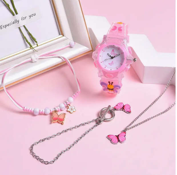 Butterfly LED Light Watch and Jewellery Set