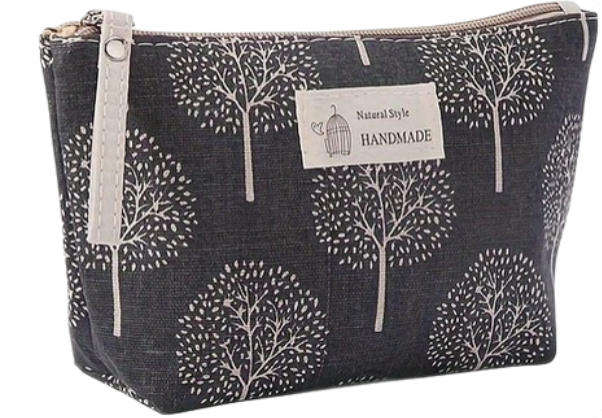 Canvas Makeup Bag and 5 PCS Makeup Brush Set