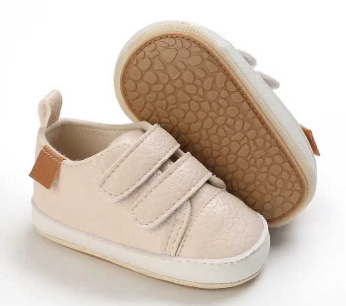 Baby Shoes 2 Pairs - Light Grey and Creamy Pink