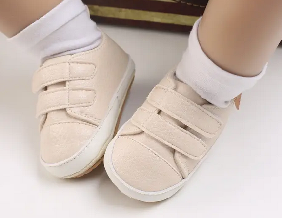 Baby Shoes 2 Pairs - Light Grey and Creamy Pink