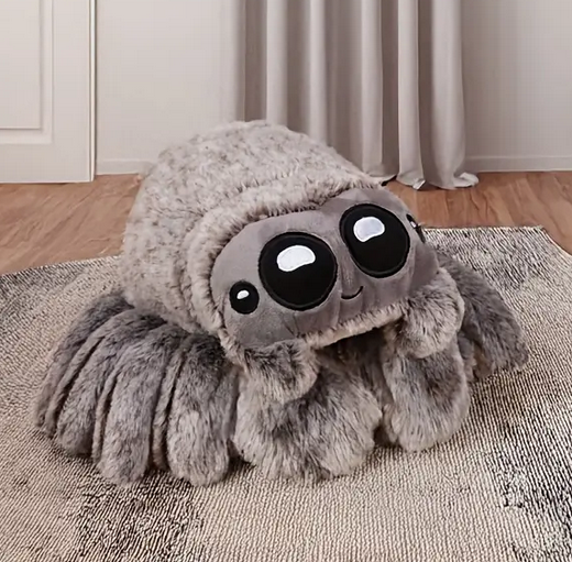 Jumping Spider Plush Toy for kids - Grey and Brown