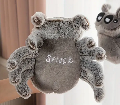 Jumping Spider Plush Toy for kids - Grey and Brown