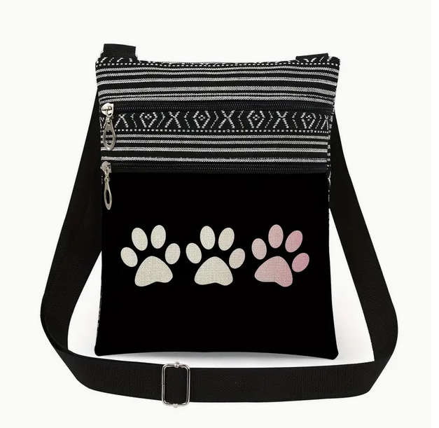 Paw Print Cross body Bag With Adjustable Strap