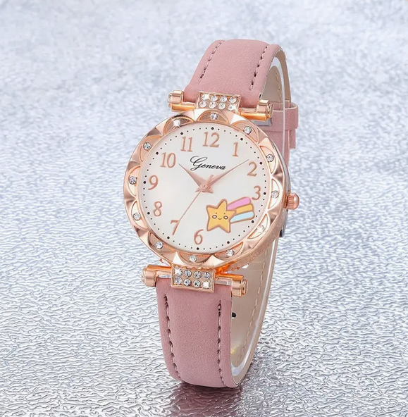 Watch and Jewellery Set - Pink and Rose Gold